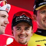 Marc Hirschi (à gauche) avait le sourire après sa 2e place dans l'Amstel Gold Race KEYSTONE/EPA/Marcel van Hoorn